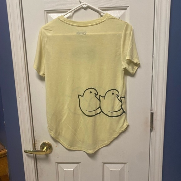 Peeps Womens Shirt Size Medium 7-9 Yellow Black Tee Short Sleeve Easter Peeps - Picture 3 of 7